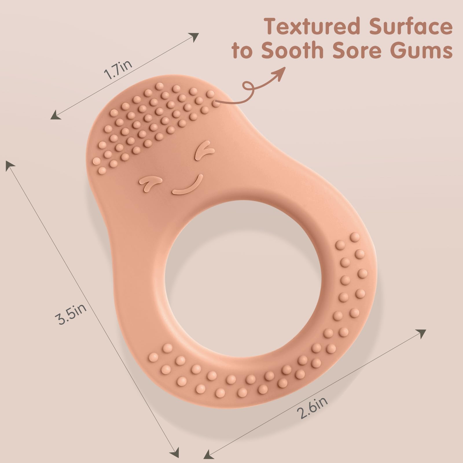 Eascrozn avocado teether texture sides for varied gum massage