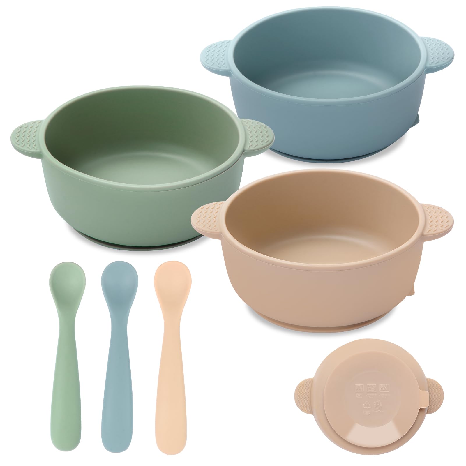 Eascrozn baby bowls set3 suction base for mess-free meals at home