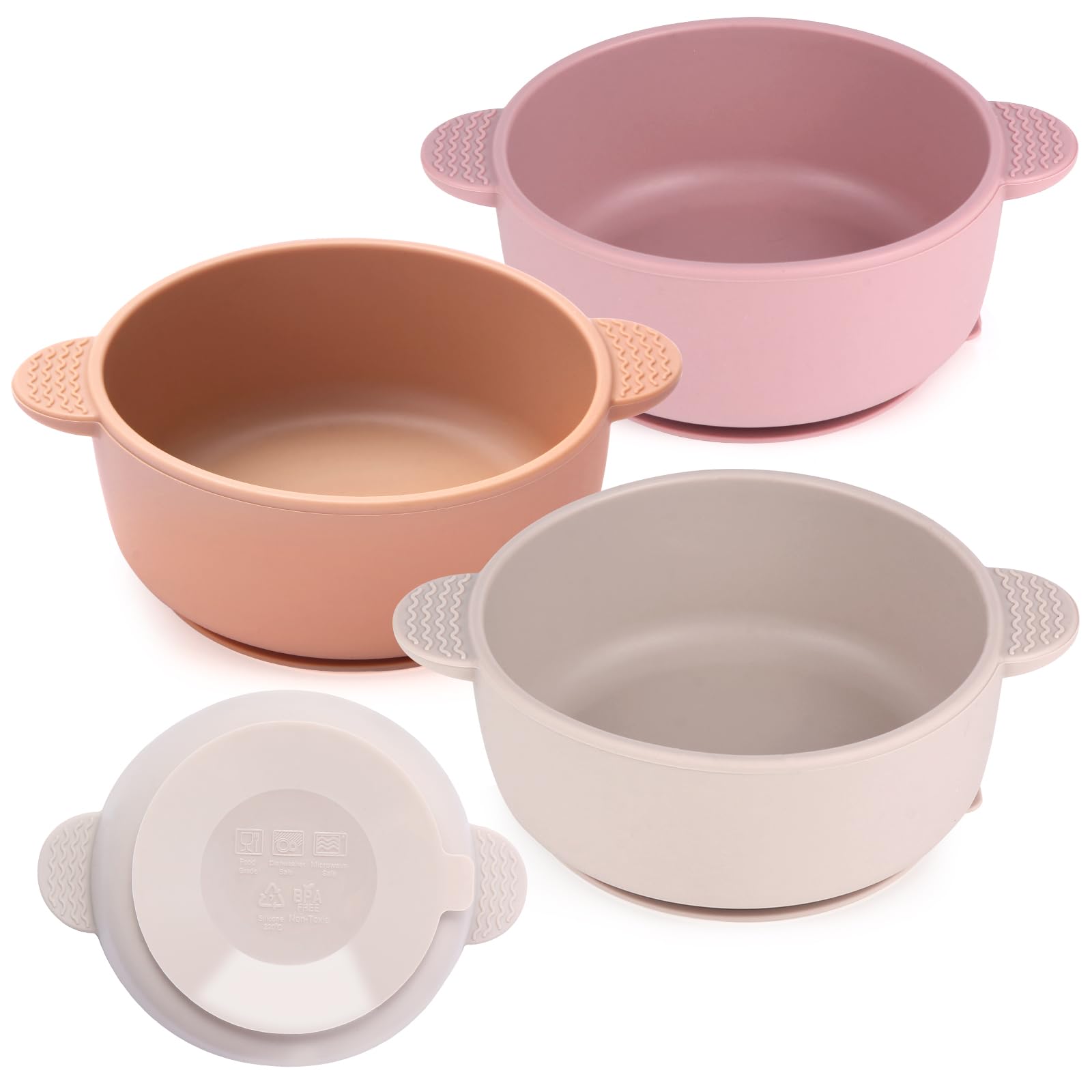 Eascrozn baby bowls with suction base prevent spills during self-feeding sessions