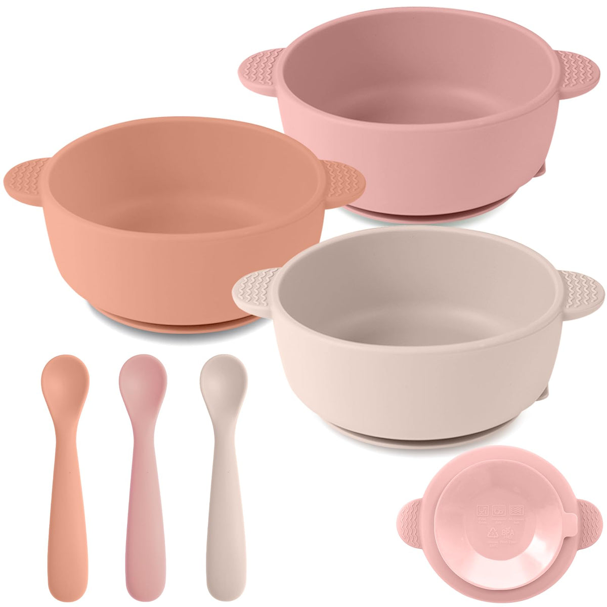 Eascrozn baby bowls with suction base for mess-free meals