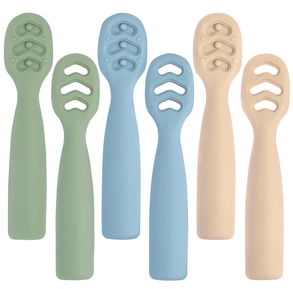 Eascrozn baby spoons stage-1-pureed-feeding for gentle puree feeding and teether comfort