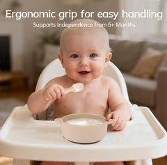 Eascrozn baby spoons stage-2-slotted-soft-solids grips soft textures for growing eaters