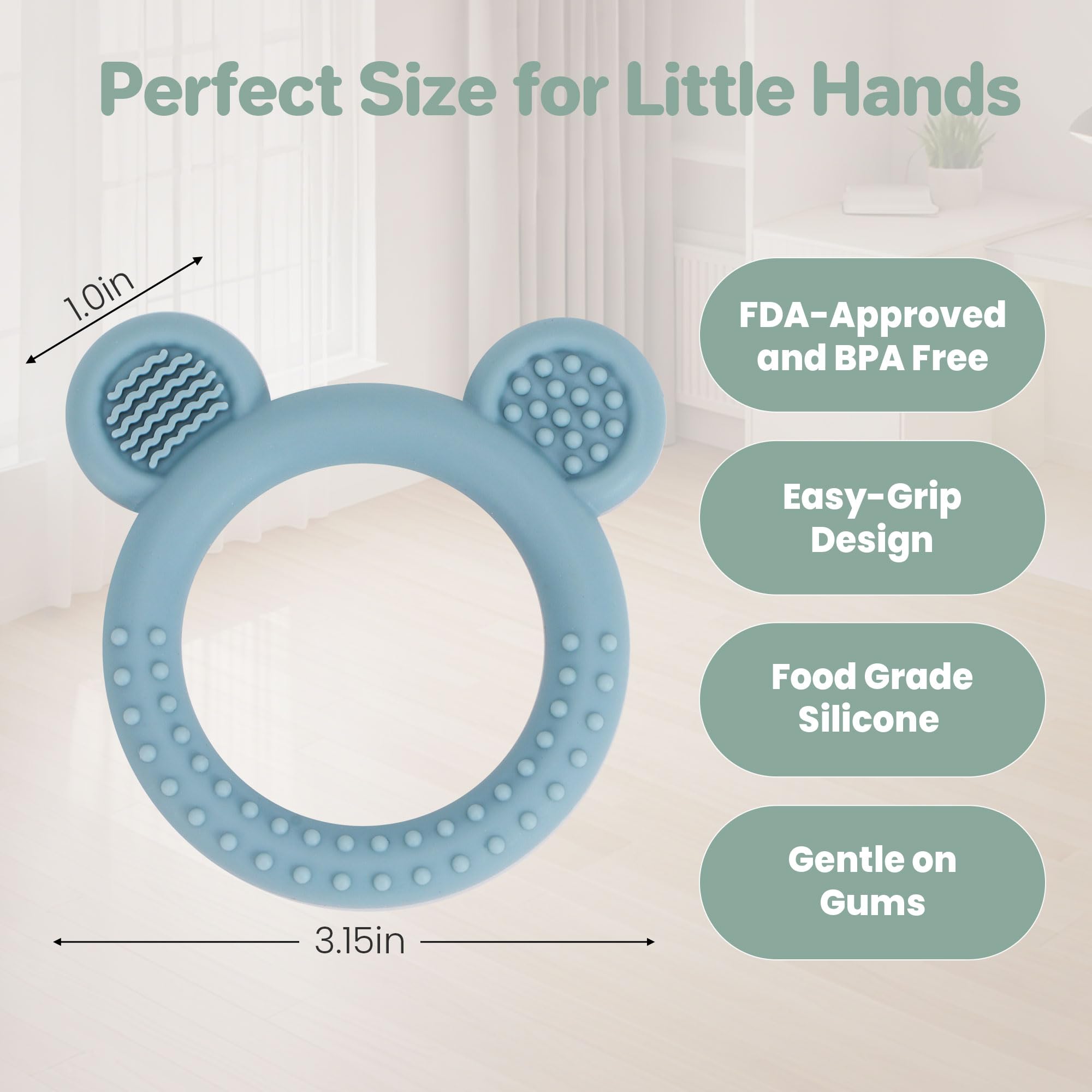 Eascrozn teether dishwasher-safe for quick cleaning