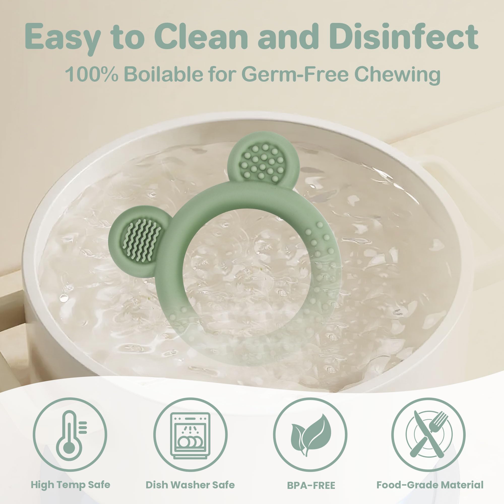 Eascrozn multisensory teether massages gums and supports exploration