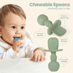 Eascrozn BPA-free, dishwasher- and microwave-safe utensils for busy caregivers.