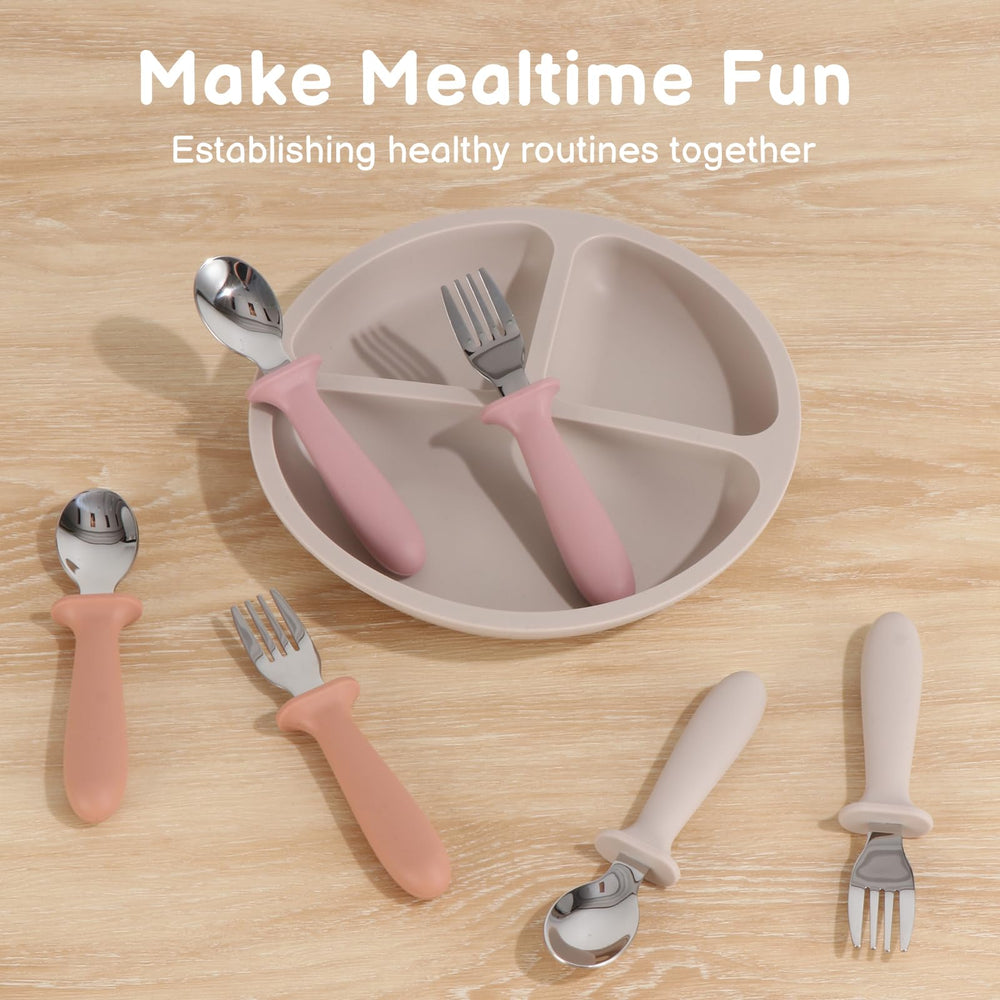 Eascrozn colorful utensils pack offers a fun mealtime experience for kids.