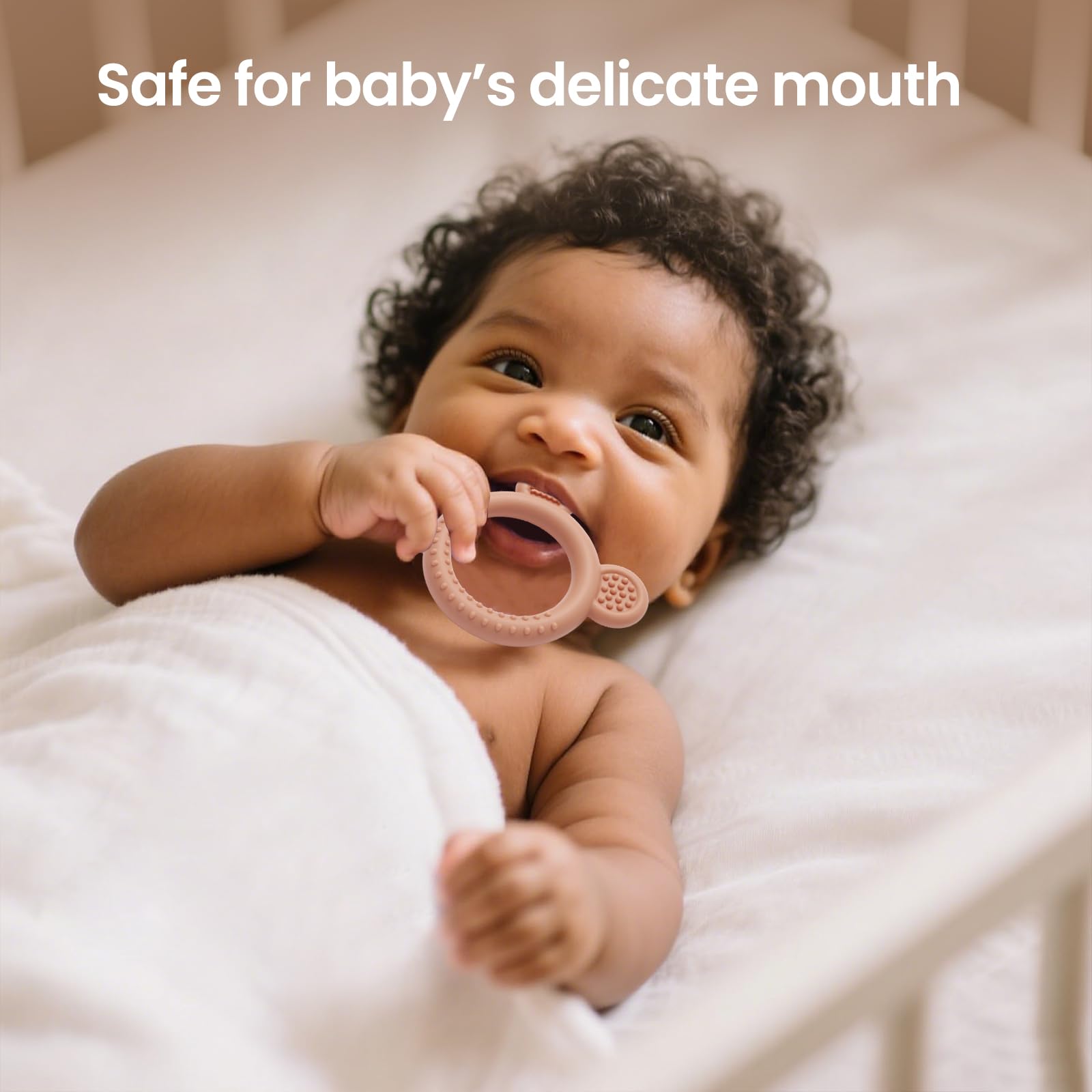 Eascrozn easy-clean teether is dishwasher safe for quick hygiene