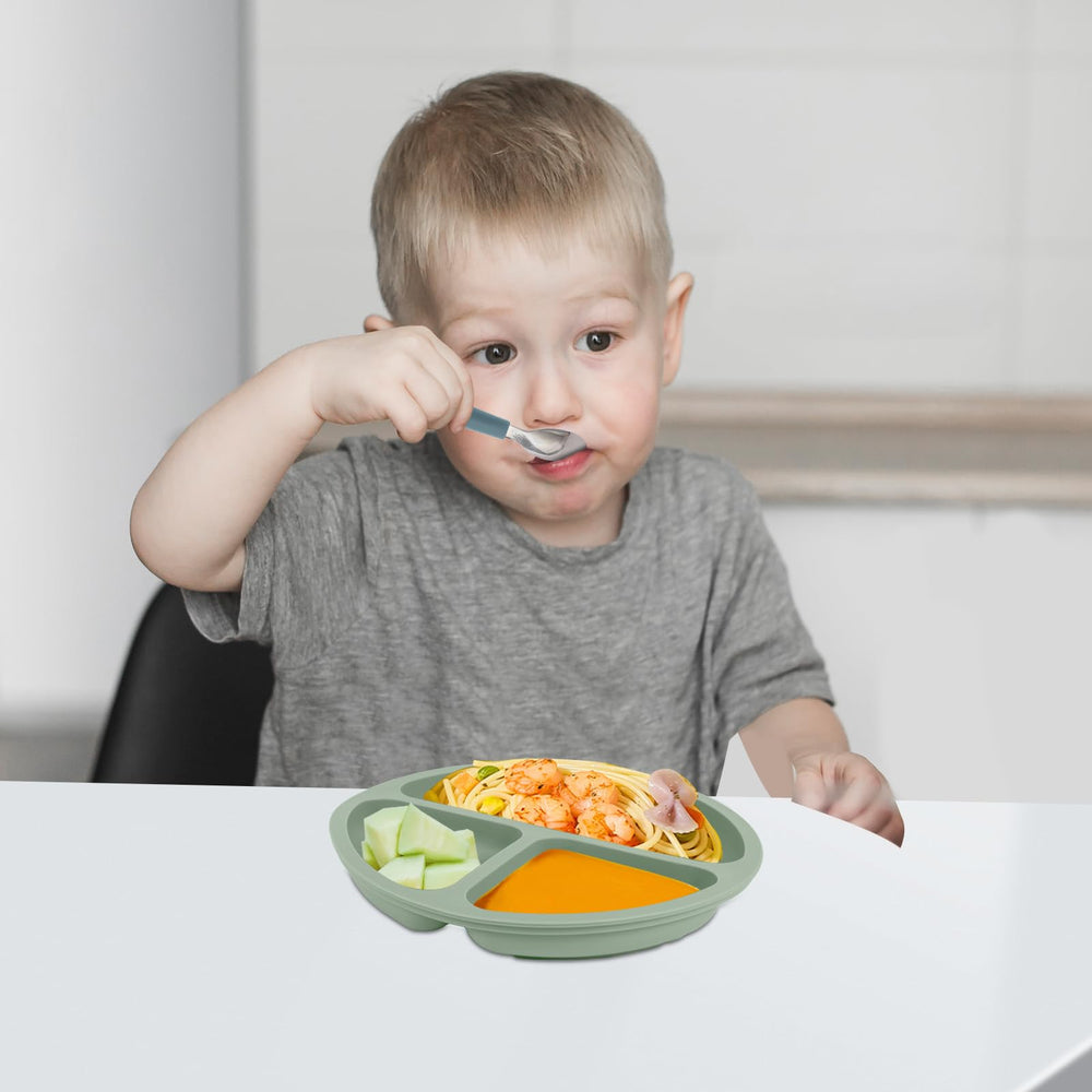 Eascrozn easy-grip handles help toddlers self-feed confidently.