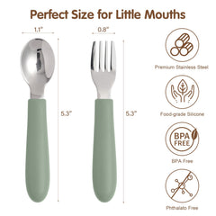 Eascrozn kids silverware with silicone handles for easy grip.
