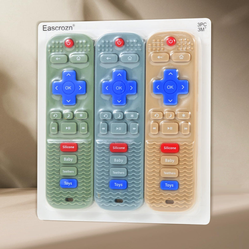 Eascrozn refrigerator-safe teether can be cooled for extra gum relief.