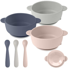 Eascrozn silicone baby feeding bowls with suction base for mess-free meals