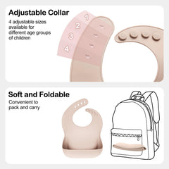 Eascrozn travel-friendly bibs roll up easily for on-the-go feeding