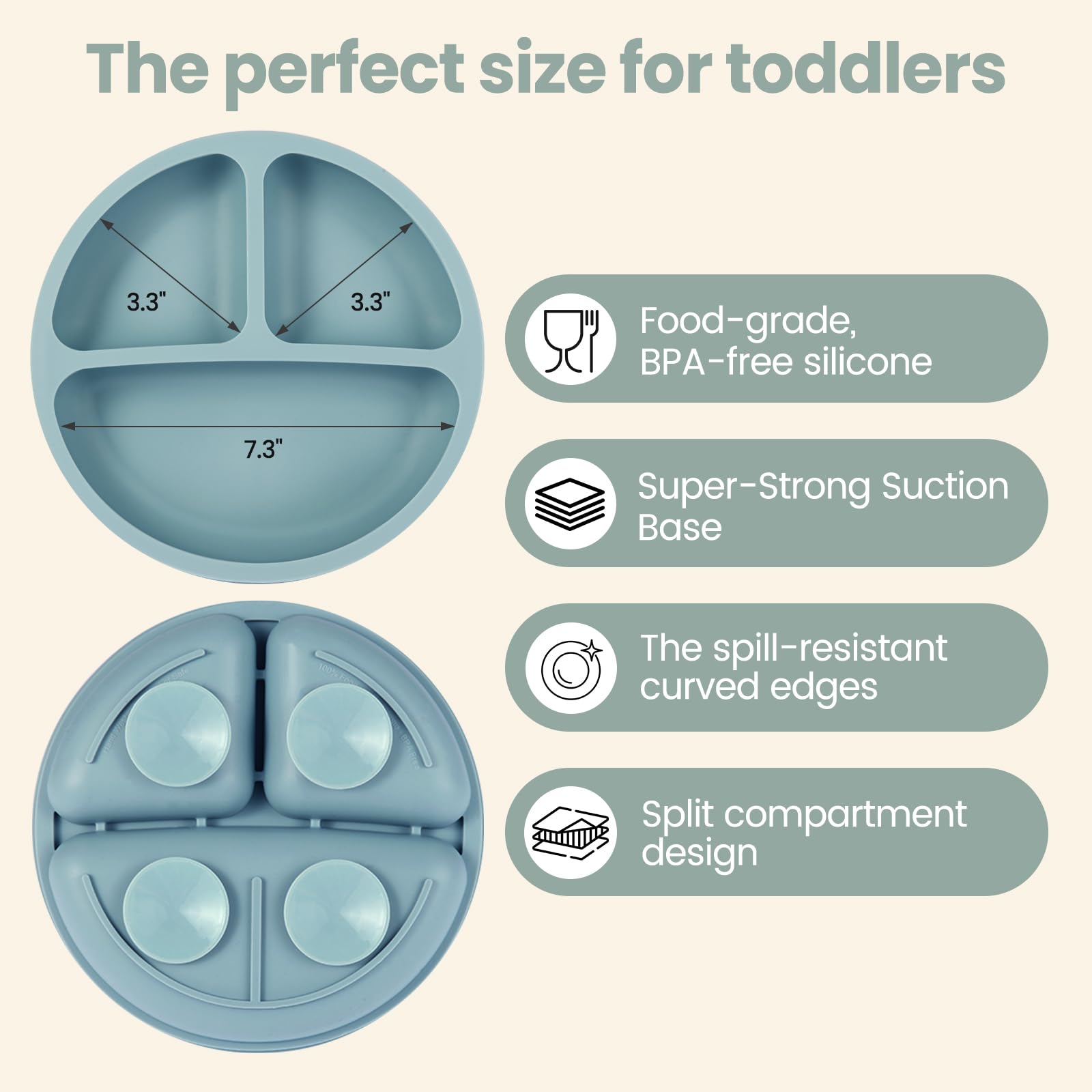 Eascrozn silicone forks and spoons set designed for tiny hands and easy self-feeding.