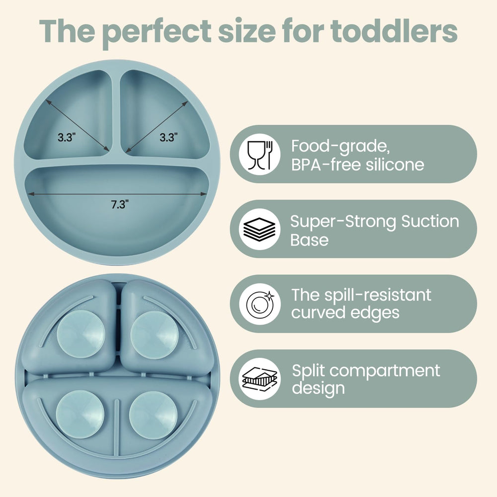Eascrozn silicone forks and spoons set designed for tiny hands and easy self-feeding.