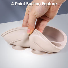 Eascrozn toddler forks with safety barrier for gentle bites
