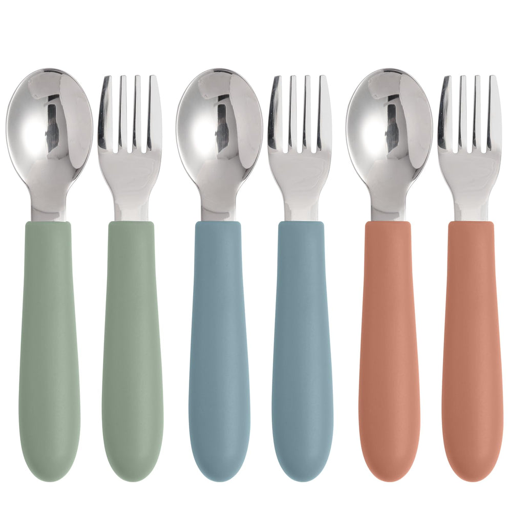 Eascrozn toddler utensils in three colors support self-feeding practice.