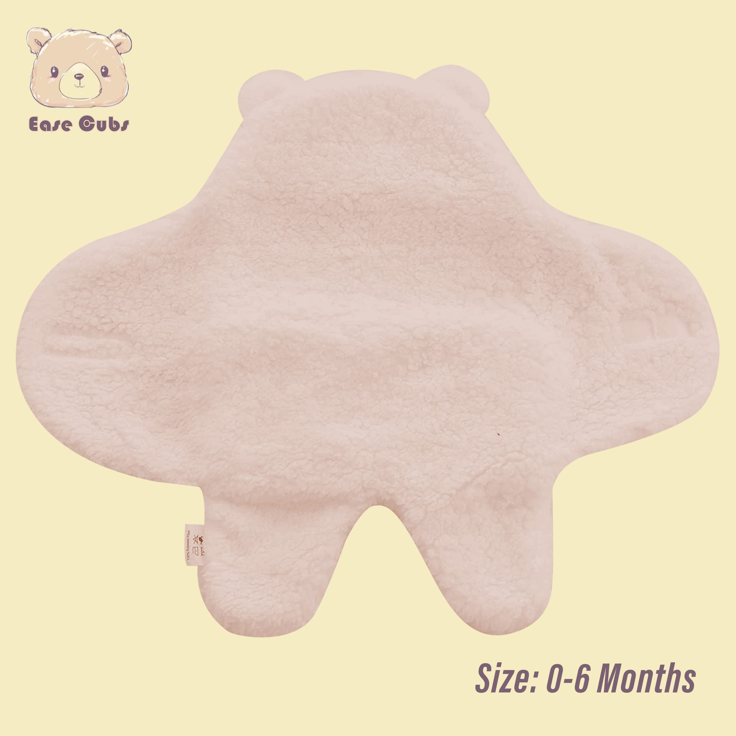 Ease Cubs adjustable hook-loop swaddle demonstrates size flexibility for growing babies.