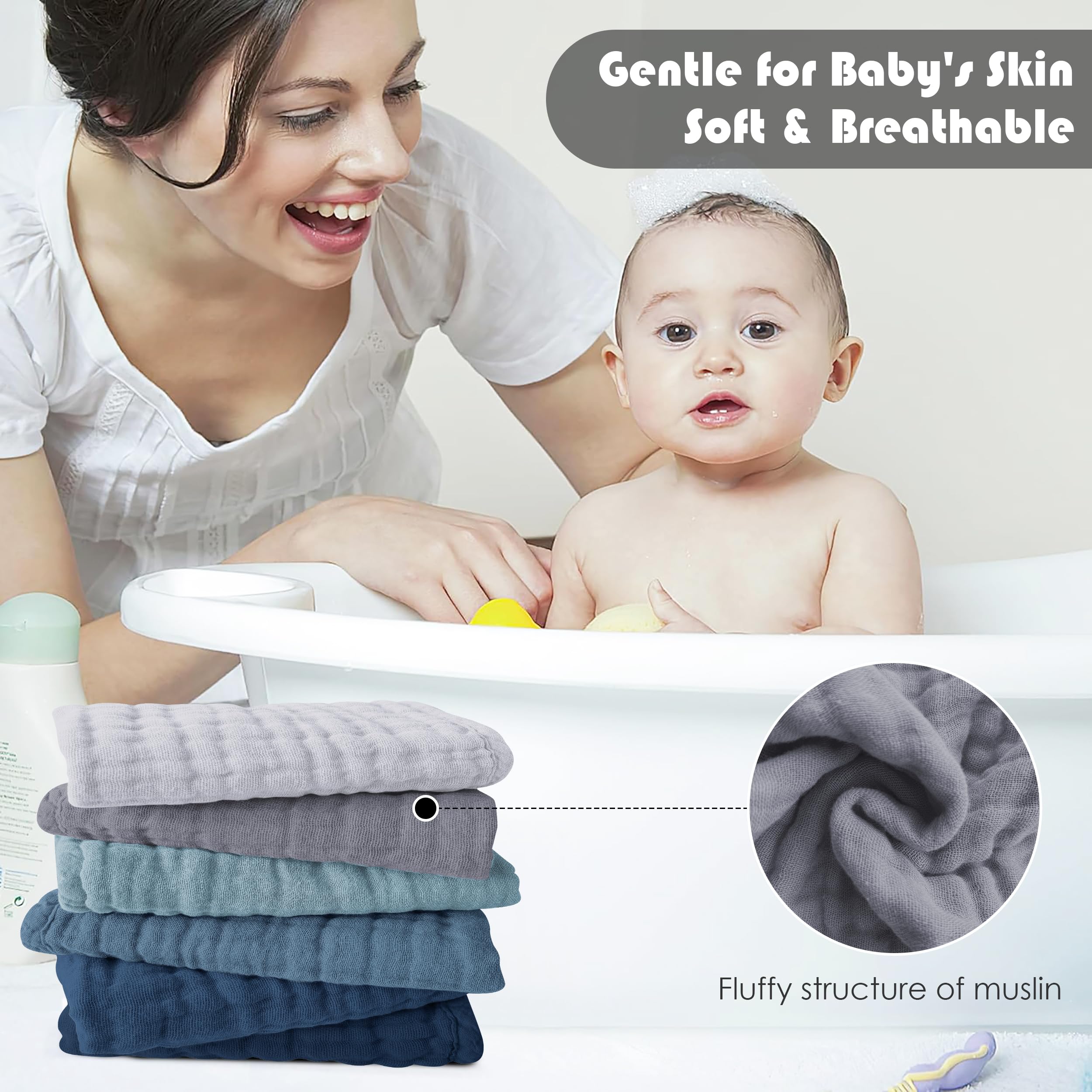 Ease Cubs durable baby washcloths maintain plush softness after many washes.