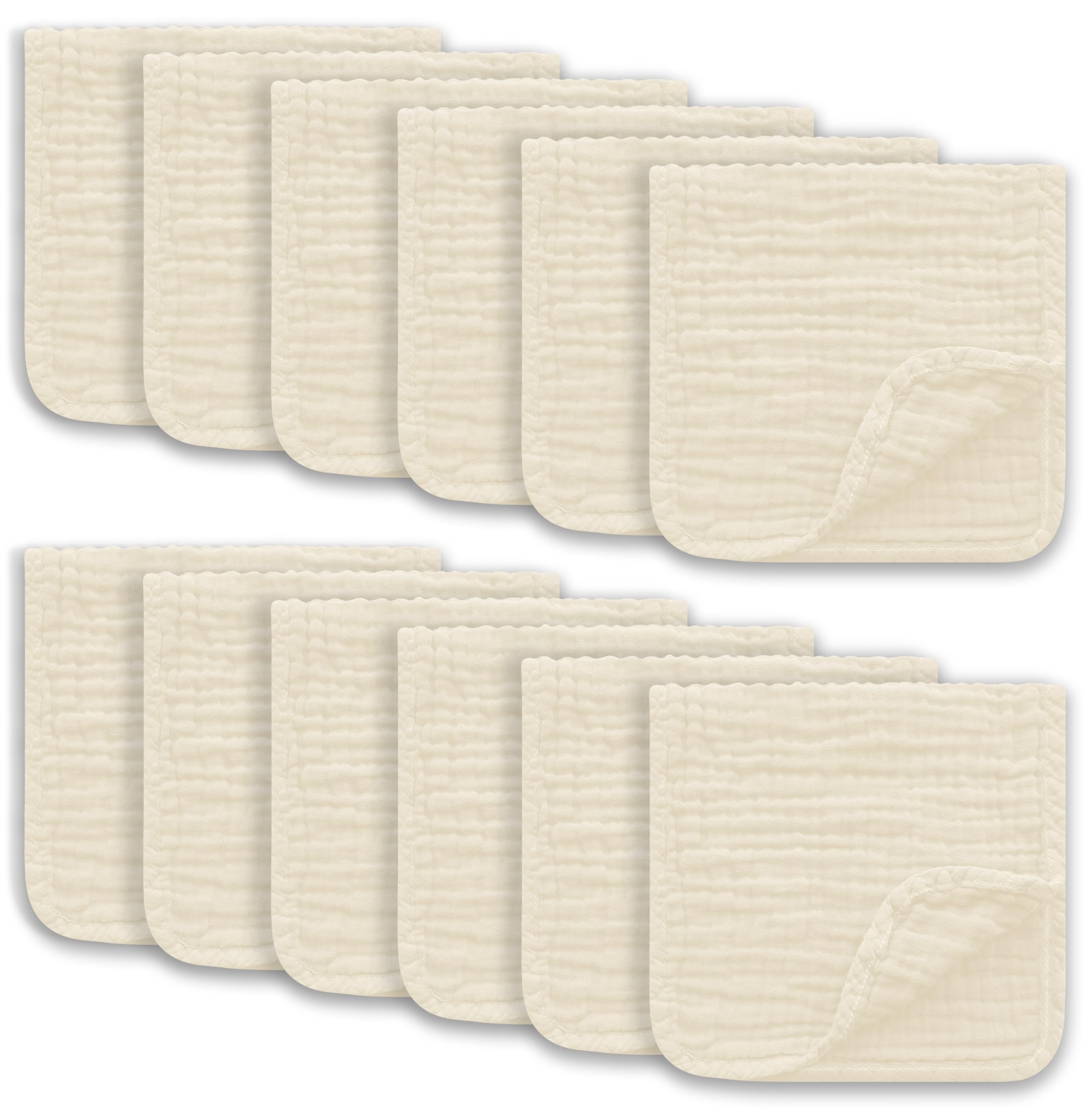Ease Cubs muslin burp cloths ivory 20x10 soft baby care for delicate skin.