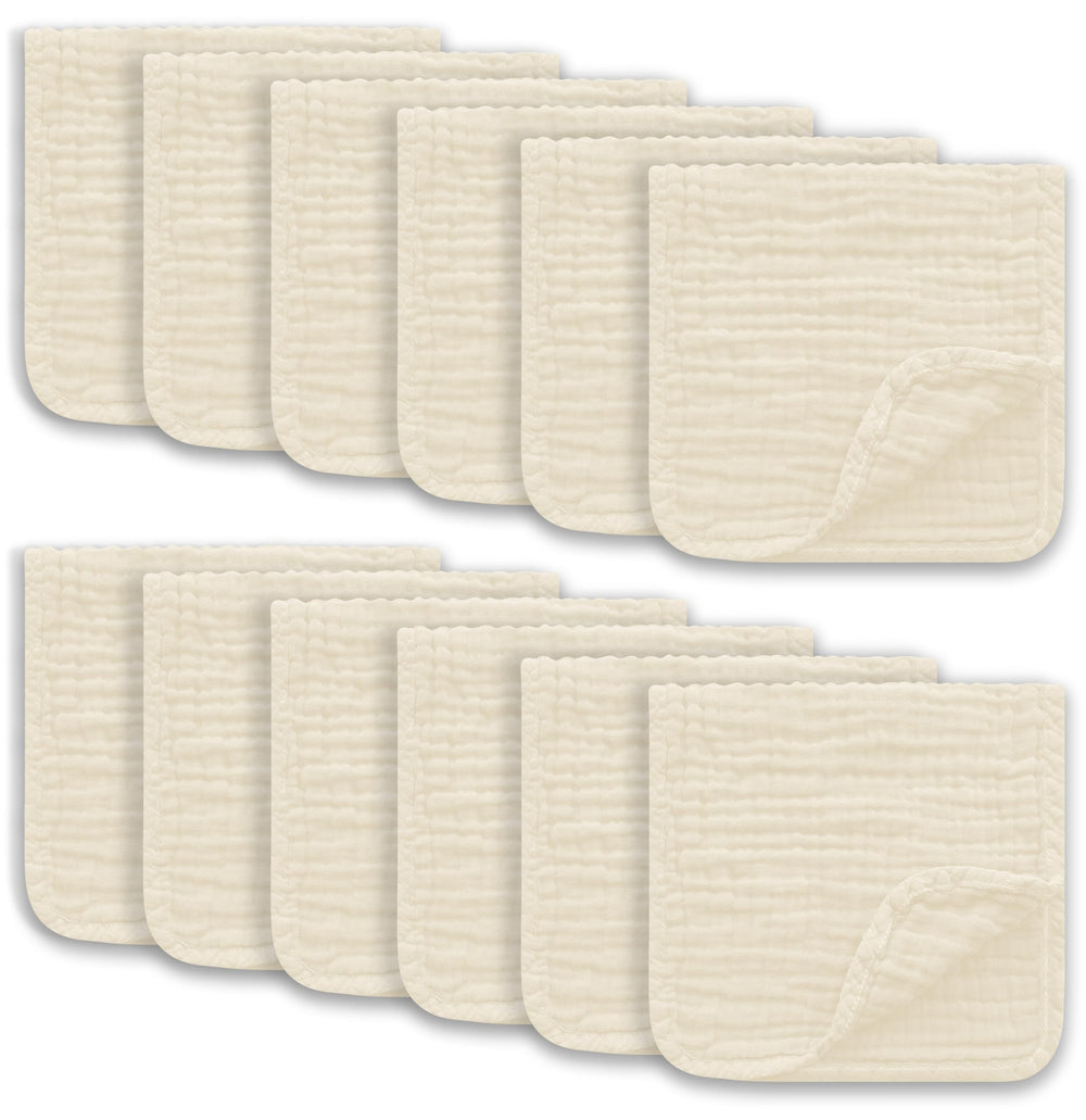 Ease Cubs muslin burp cloths ivory 20x10 soft baby care for delicate skin.