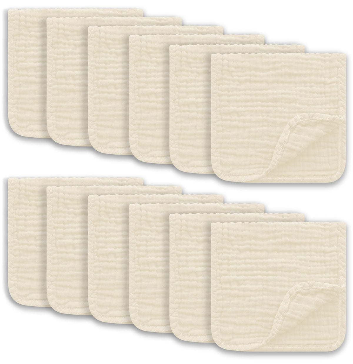 Ease Cubs muslin burp cloths ivory 20x10 soft baby care for delicate skin.
