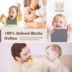 Ease Cubs muslin burp cloths grey 12-pack ideal newborn registry essentials.