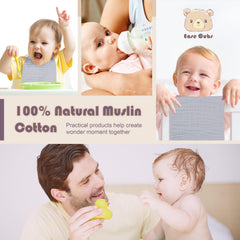 Ease Cubs muslin burp cloths 20x10 inches ideal for multi-use baby care.