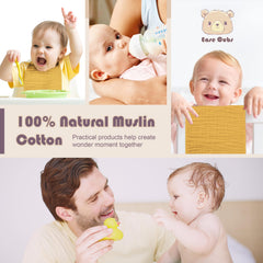 Honey-colored Ease Cubs burp cloths provide soft, breathable baby care during daily routines.