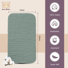 Ease Cubs muslin burp cloths high absorbency to contain spills during feeds.