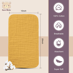 Ease Cubs burp cloths absorbent, quick-dry for on-the-go feeding and mess cleanups.