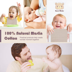 Ease Cubs muslin burp cloths folded pack highlights versatile 20x10 inch size for daily use.