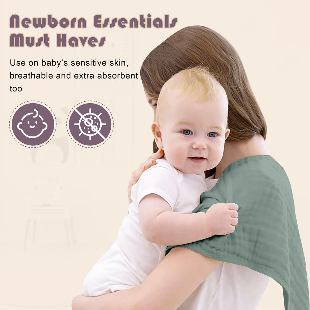 Ease Cubs muslin burp cloths versatile uses as wipes and face towels.
