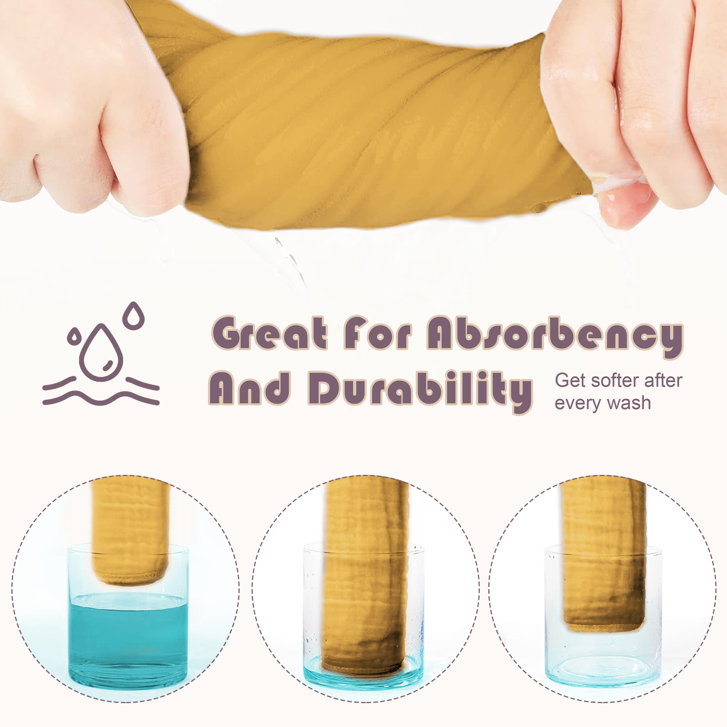 Durable muslin fabric keeps dampness away, supporting calm feeding and cleanup.