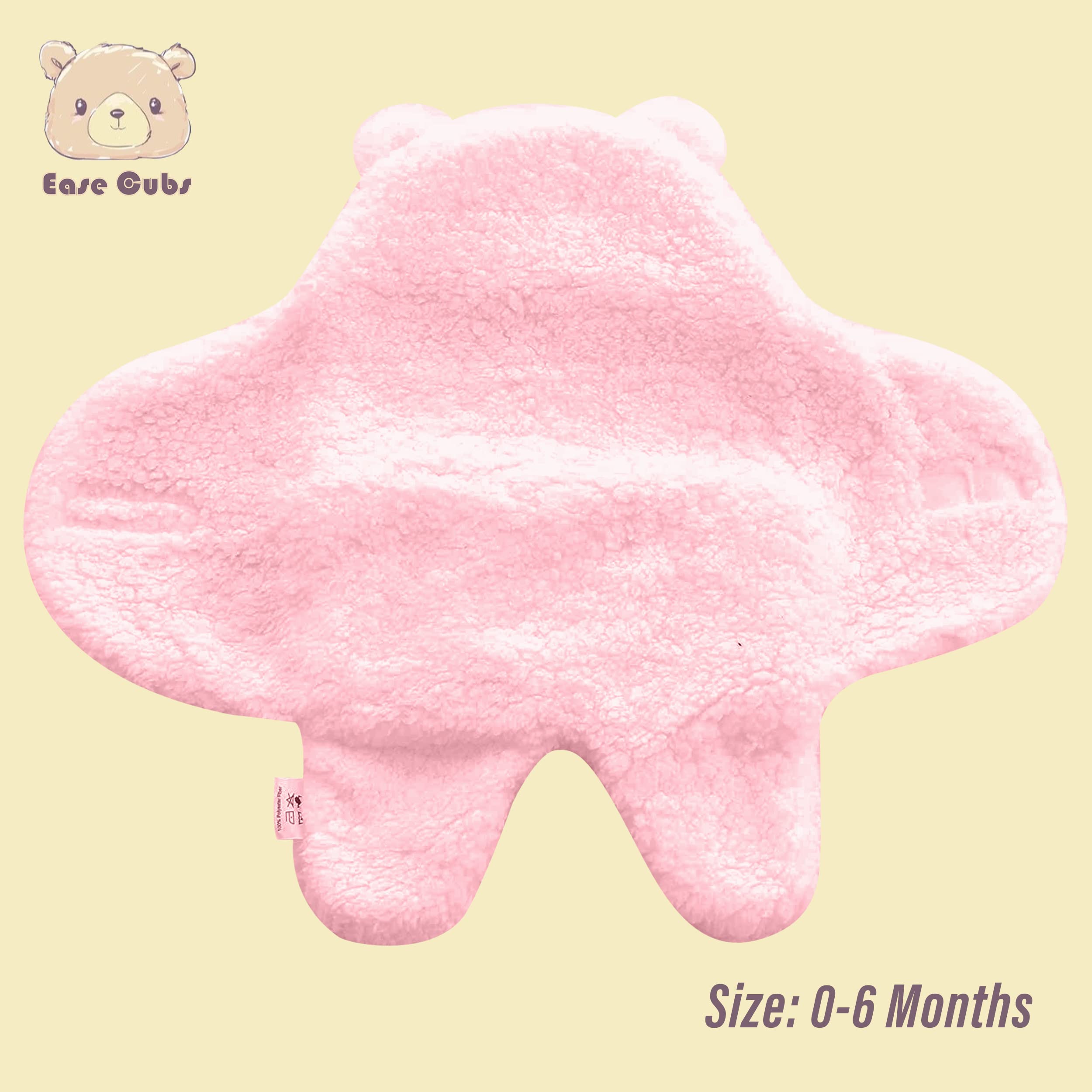 Ease Cubs sherpa bear-hoodie swaddle pink adds warmth and playful design