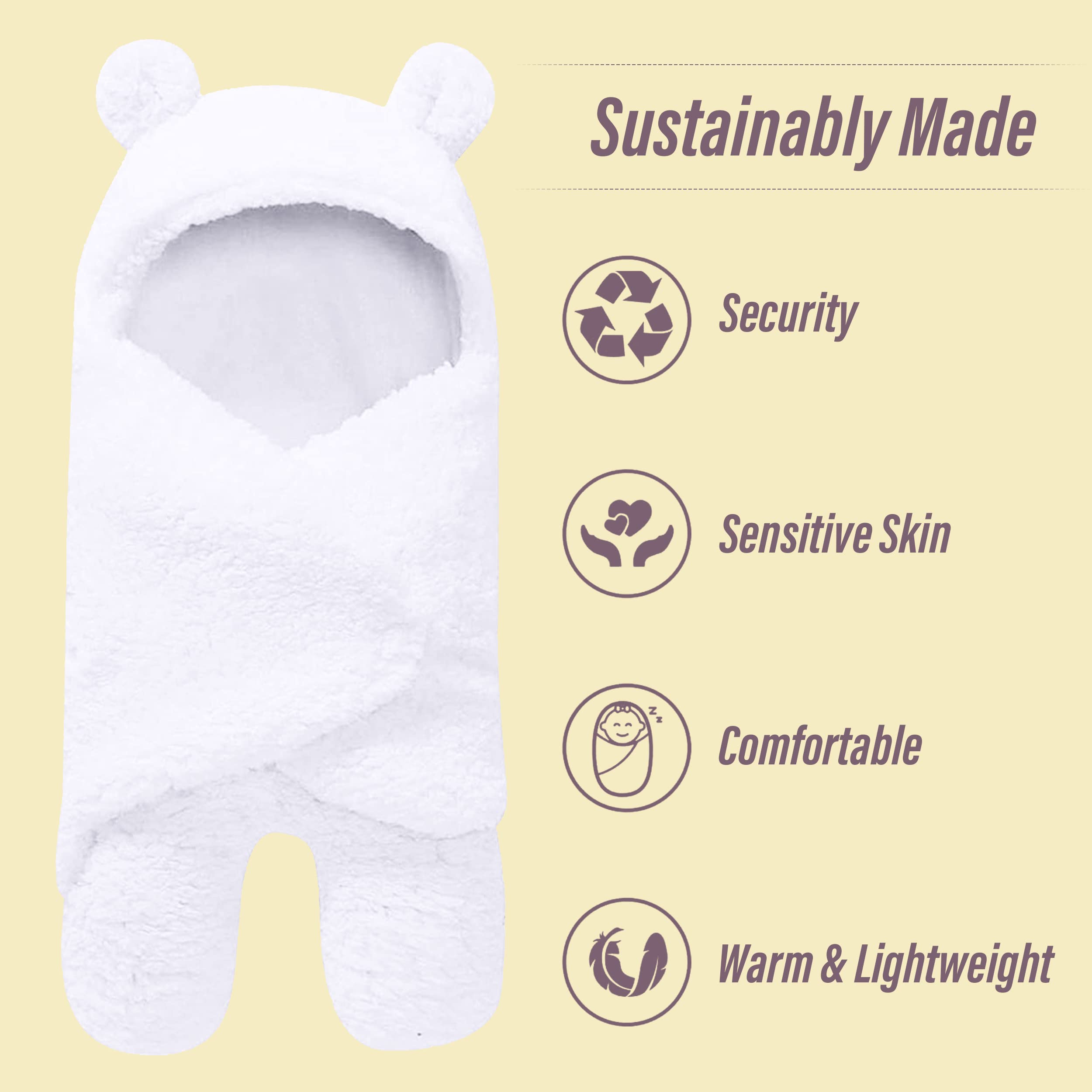 Ease Cubs swaddle wrap with separate feet design allowing gentle kicking