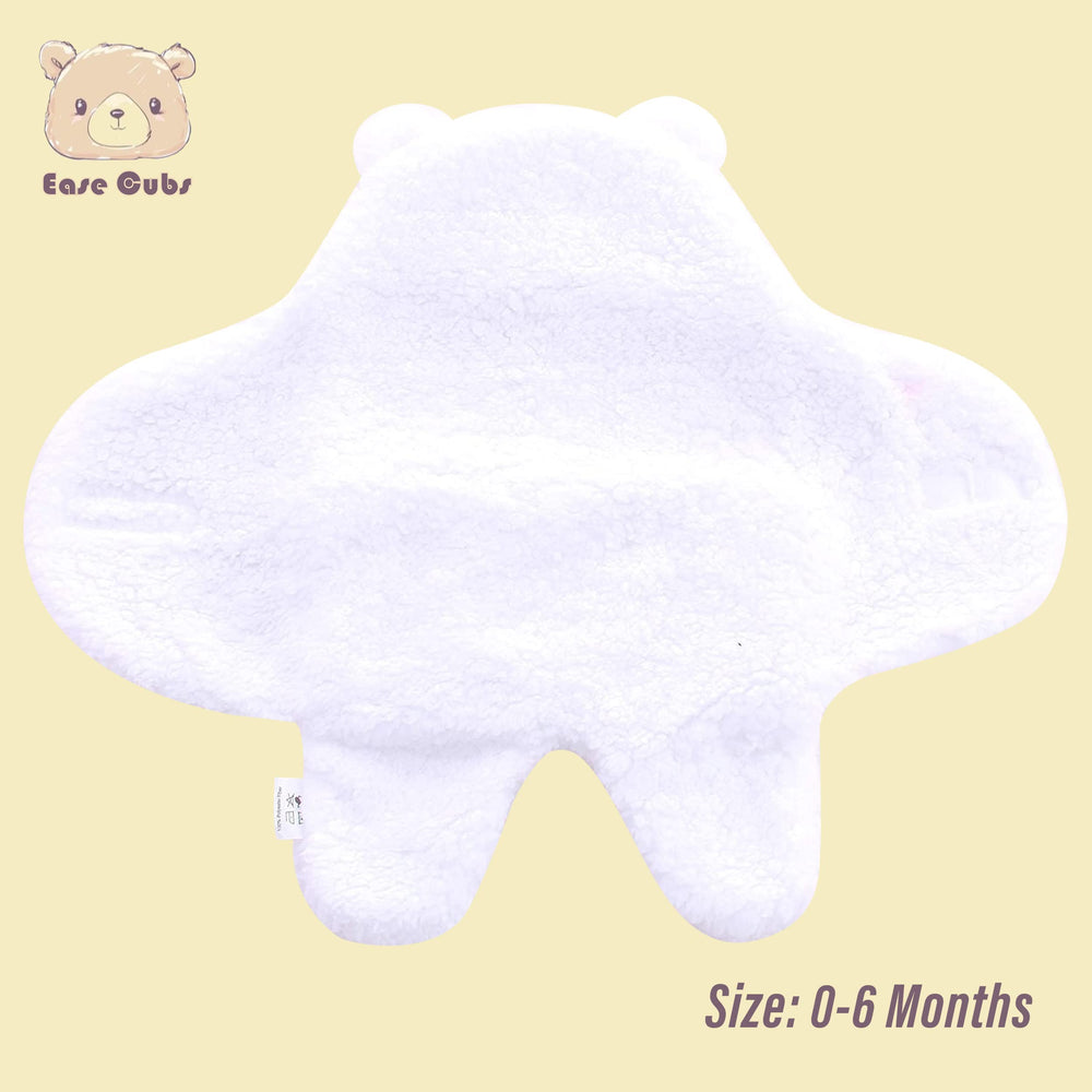 Ease Cubs two-pack sherpa swaddle in gray and white for versatile newborn layering