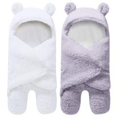 Ease Cubs ultra warm sherpa swaddle gray hoodie keeps newborns cozy overnight
