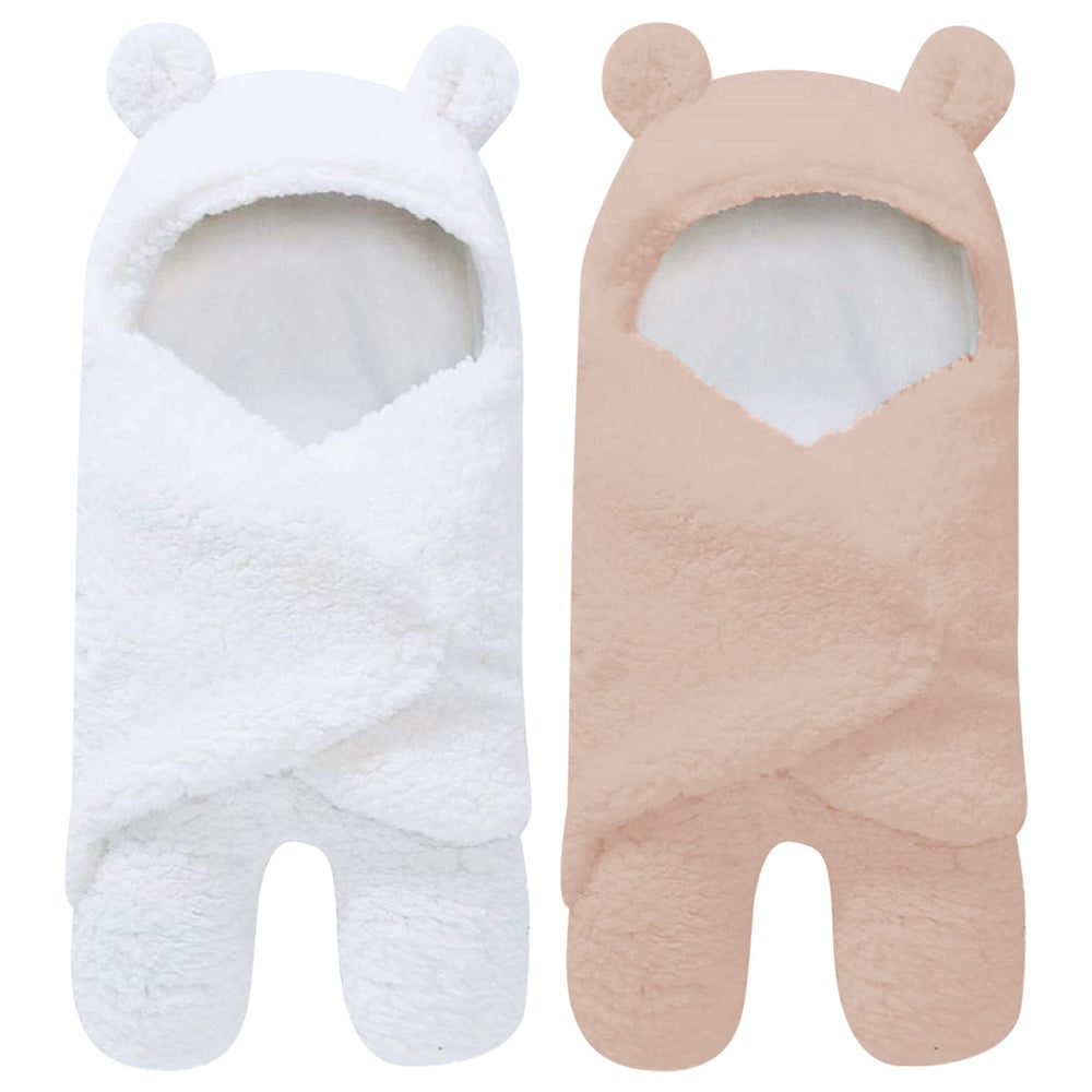 Ease Cubs ultra warm sherpa swaddle wrap fabric texture for cozy newborn sleep.