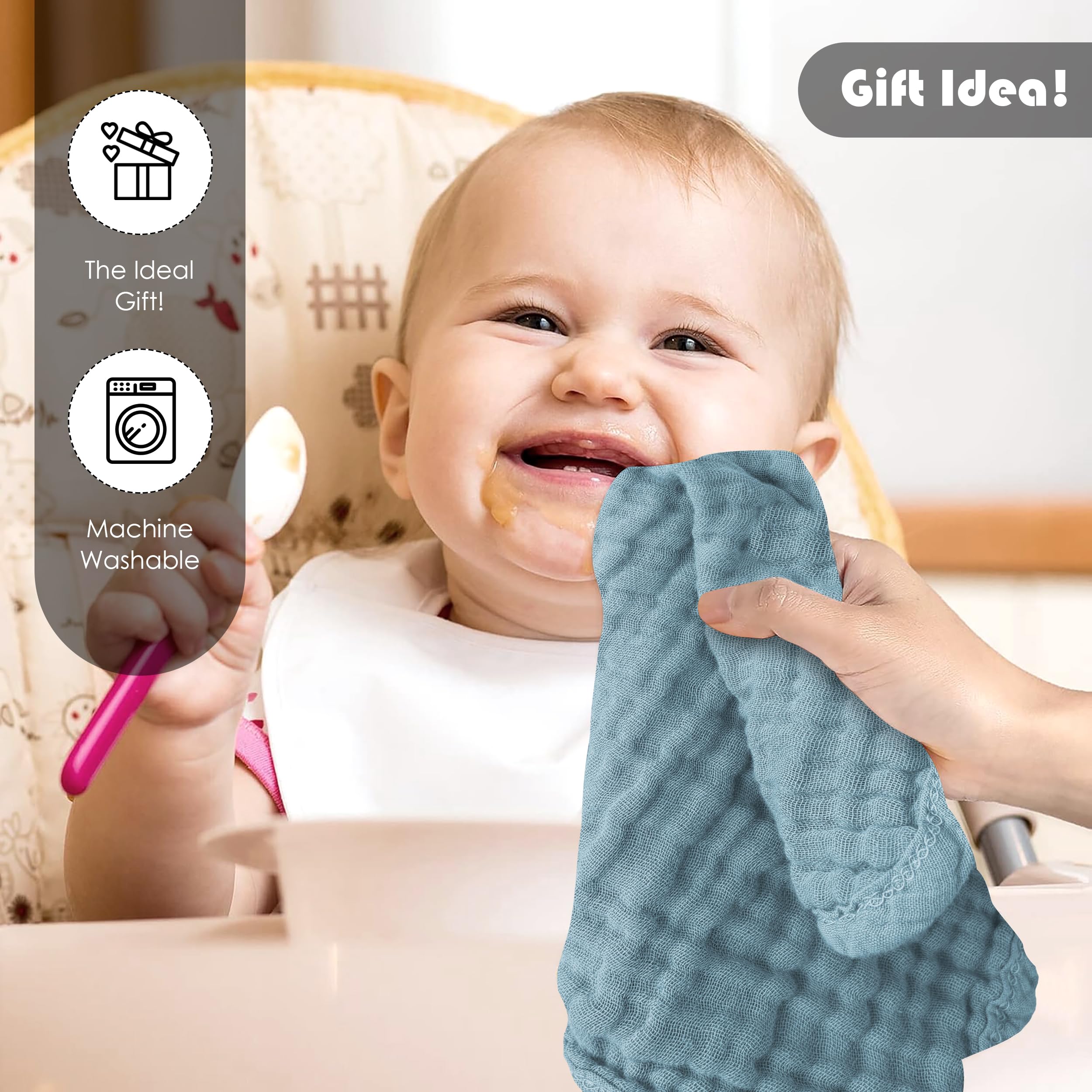 Ease Cubs versatile washcloths double as burp cloths and nursing towels.