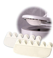 EASICOZI urine deflector on a toilet seat blocking splash during potty training and daily use.