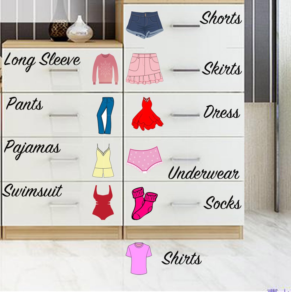 Easma dresser decals for sweaters label drawers, simplifying closet sorting and outfit planning