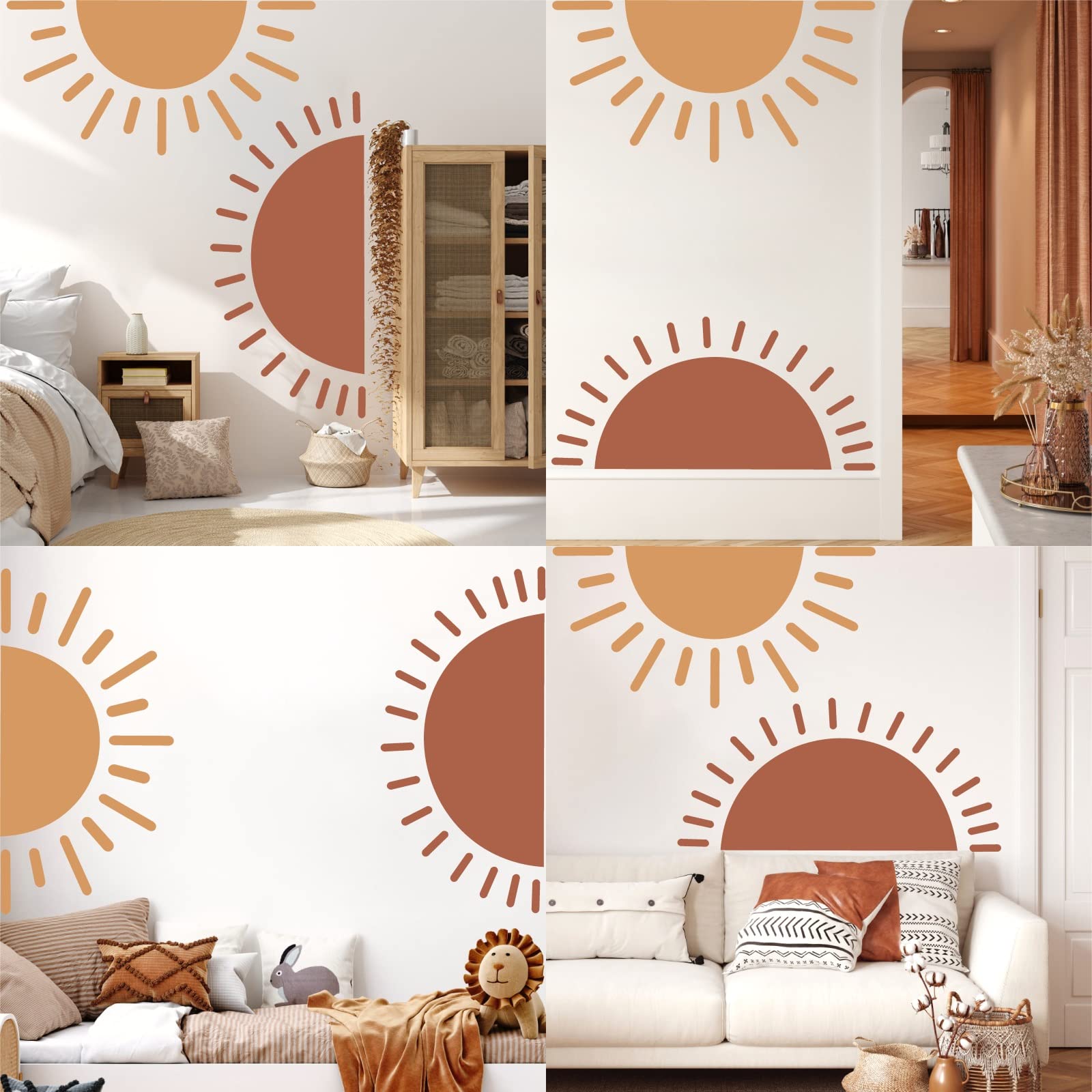 Easma Half Sun applied on nursery wall creates soft sunrise ambiance