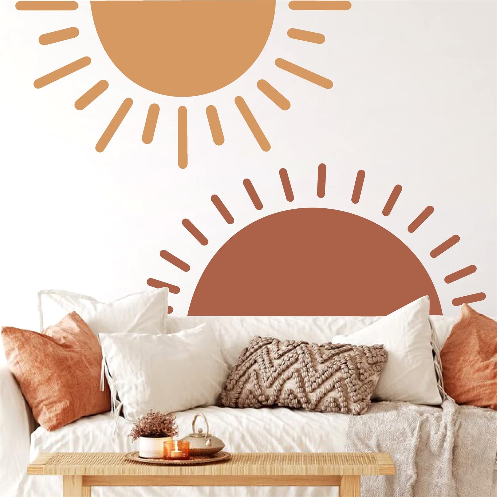 Easma Half Sun sheets show two vinyl panels for versatile wall art