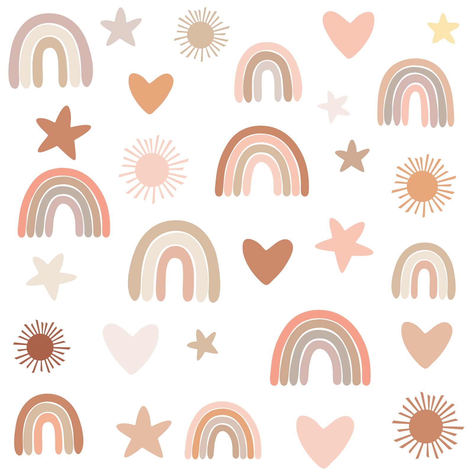 Easma Rainbow Wall Decals: pastel rainbow design for a dreamy kids' room.