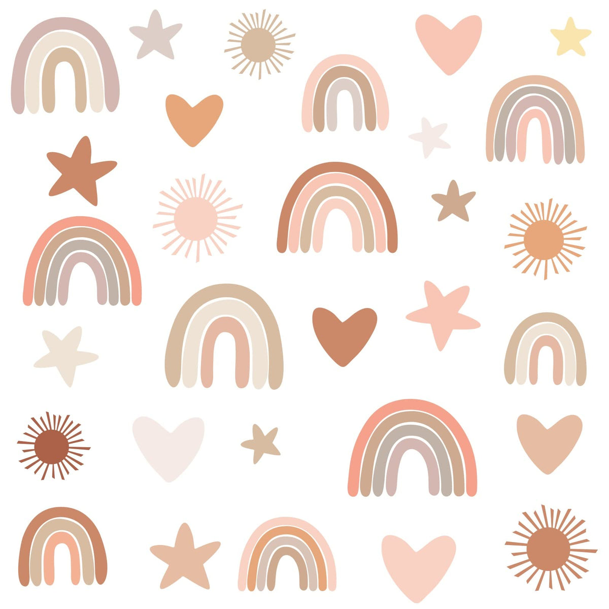 Easma Rainbow Wall Decals: pastel rainbow design for a dreamy kids' room.