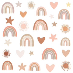 Easma Rainbow Wall Decals: pastel rainbow design for a dreamy kids' room.