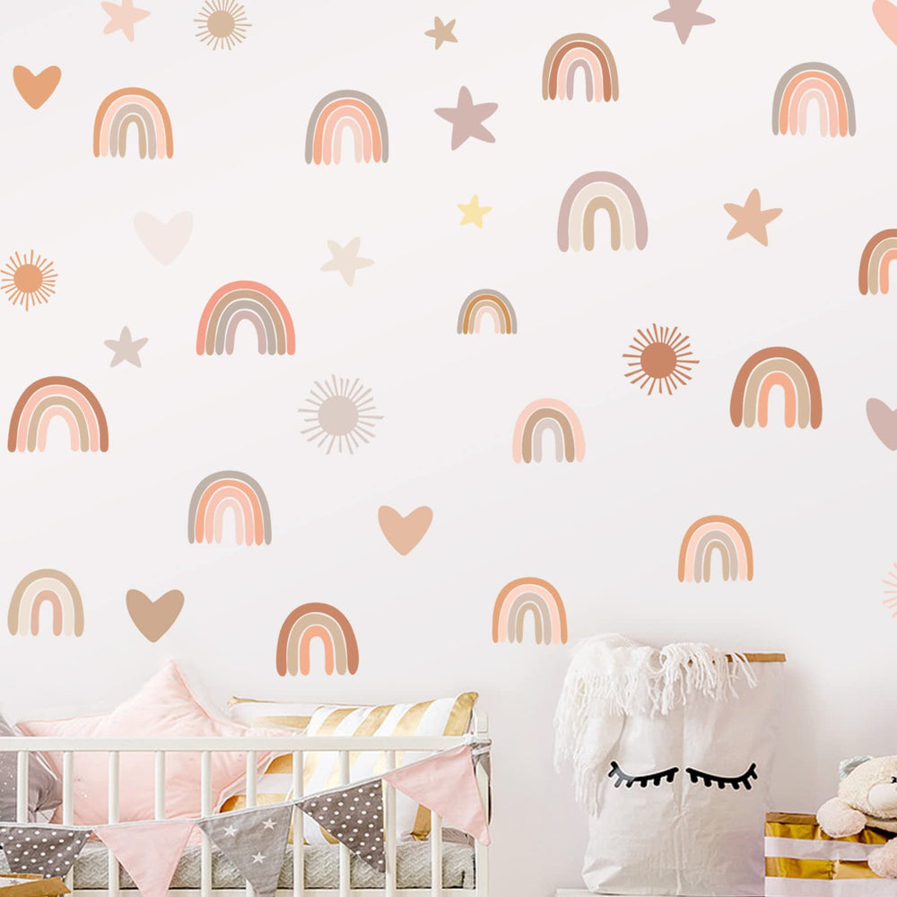 Easma star heart wall stickers add whimsy for a cozy nursery.