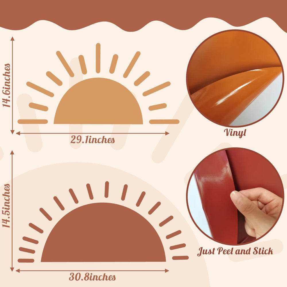 Easma sun decal on headboard adds gentle, playful decor