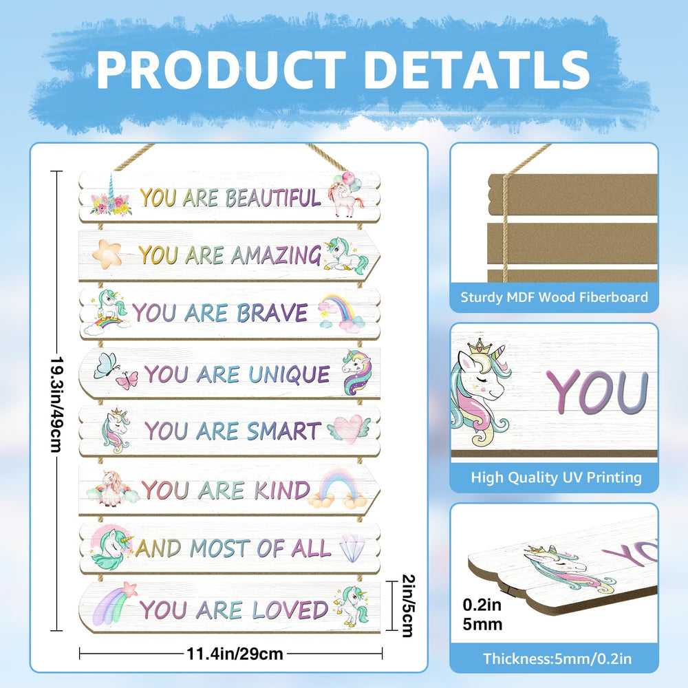 Easozoom girls room decor unicorn butterfly rainbow wall signs brighten pastel nursery spaces.