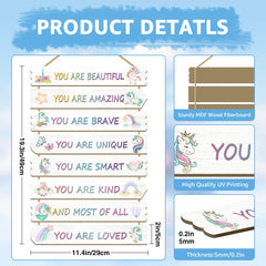 Easozoom girls room decor unicorn butterfly rainbow wall signs brighten pastel nursery spaces.